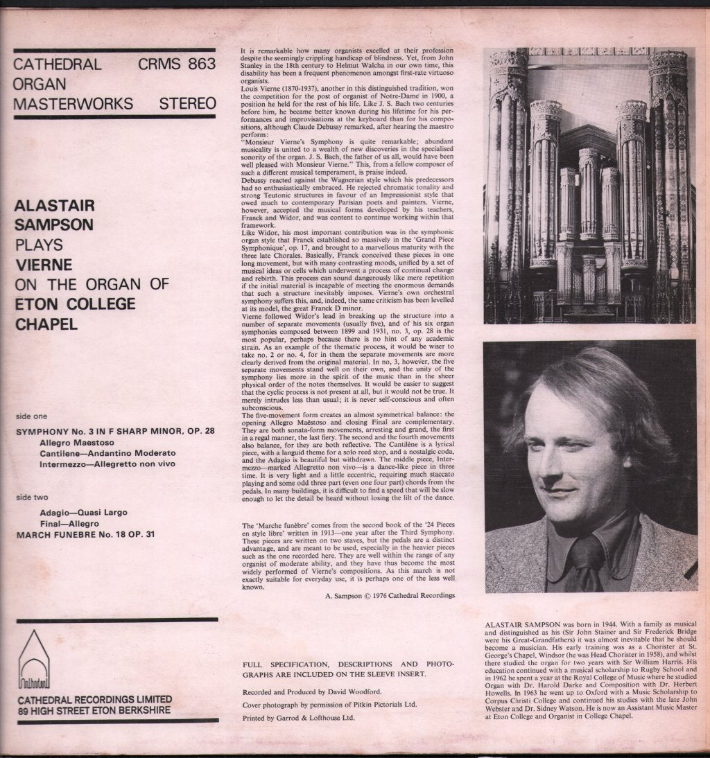 Alastair Sampson - Plays Vierne At Eton College Chapel - Lp