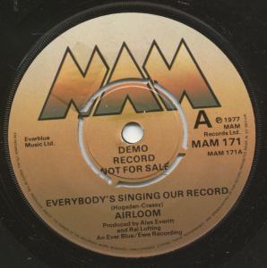 Airloom - Everybody's Singing Our Record - 7 Inch