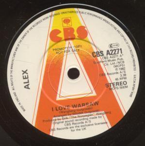 Alex - I Love Warsaw - 7 Inch