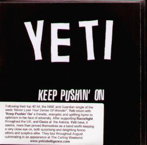 Yeti - Keep Pushin' On - Cdr