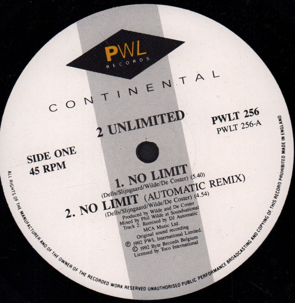 2 Unlimited - No Limit - 12 Inch