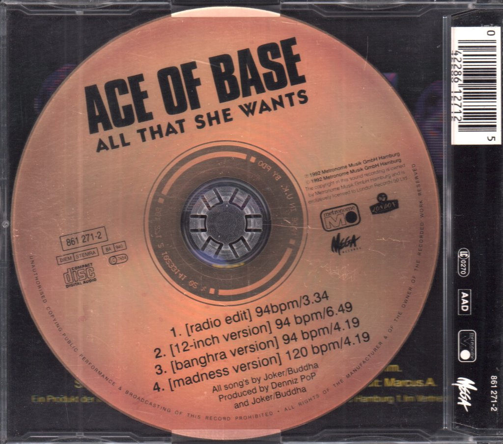 Ace Of Base - All That She Wants - Cd