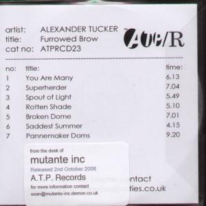 Alexander Tucker - Furrowed Brow - Cdr