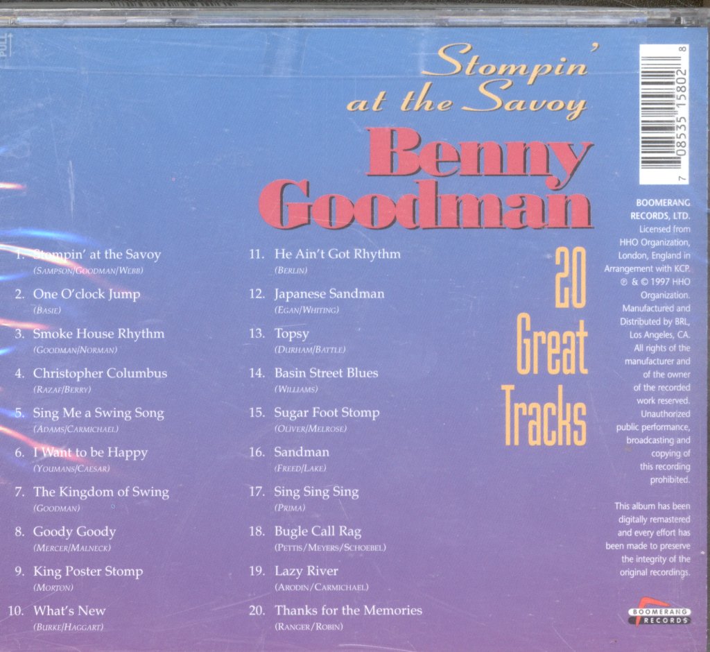 Benny Goodman - Stompin' At The Savoy - Cd