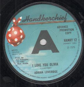 Adrian Loveridge - I Love You Olivia - 7 Inch