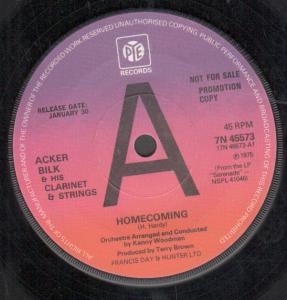 Acker Bilk His Clarinet And Strings - Homecoming - 7 Inch