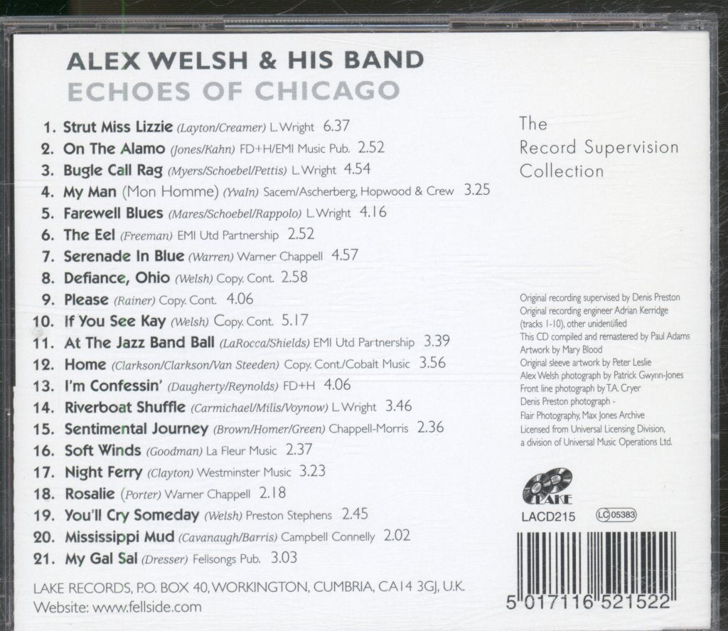 Alex Welsh & His Band - Echoes Of Chicago - Cd