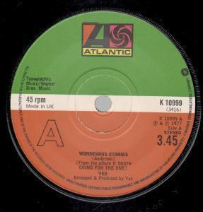 Yes - Wonderous Stories - 7 Inch