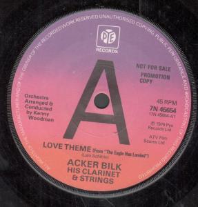 Acker Bilk His Clarinet And Strings - Love Theme From The Eagle Has Landed - 7 Inch