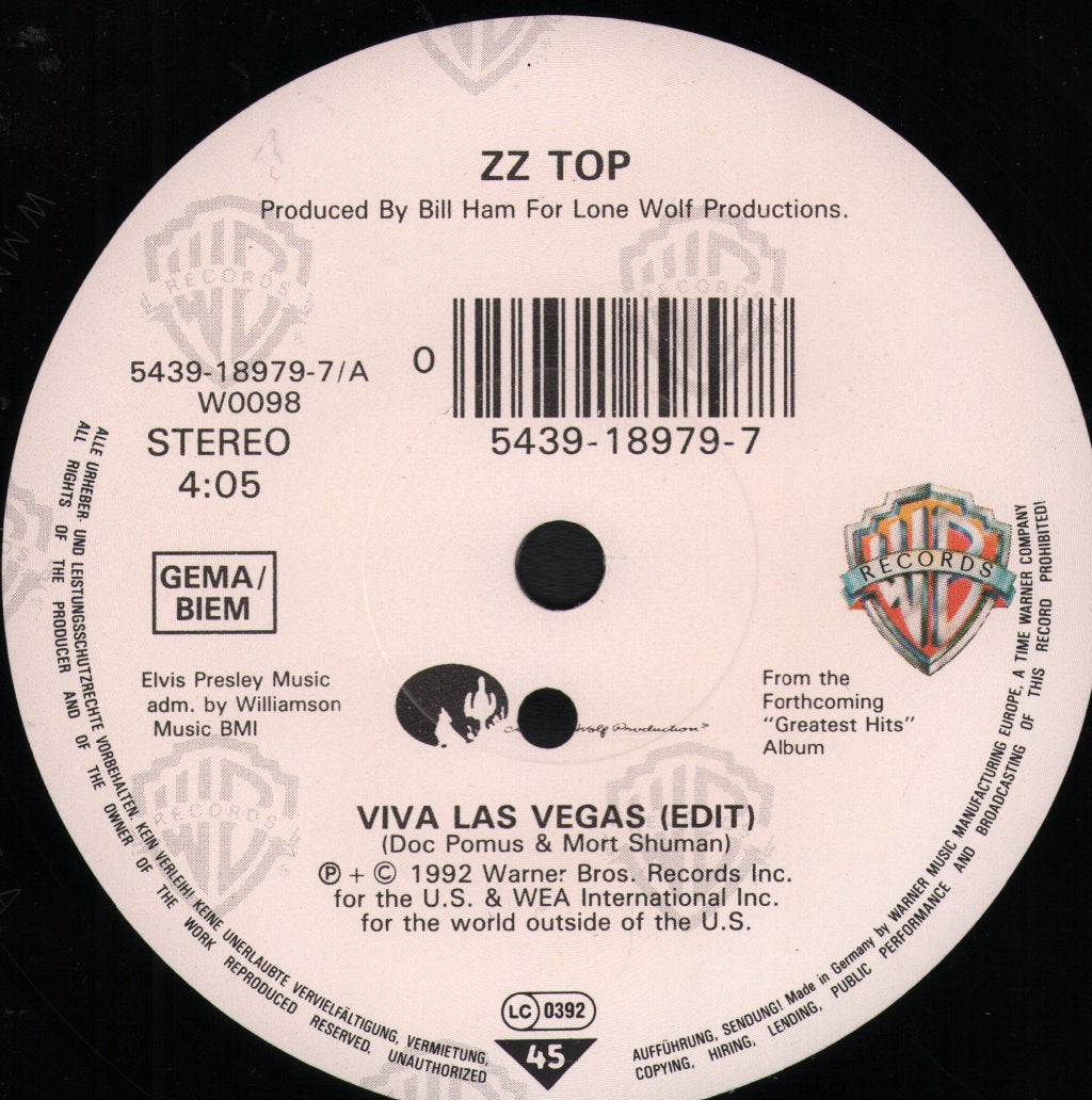 ZZ Top - Viva Las Vegas - 7 Inch