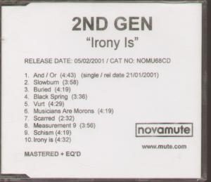 2Nd Gen - Irony Is - Cdr