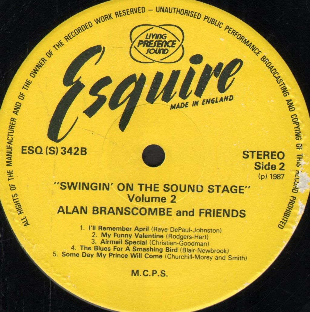 Alan Branscombe And Friends - Swingin' On The Sound Stage Volume 2 - Lp