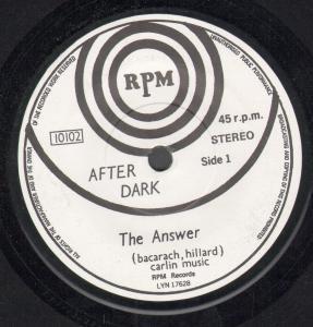 After Dark (80'S Pop Group) - Answer - 7 Inch