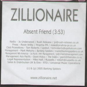 Zillionaire - Absent Friend - Cdr